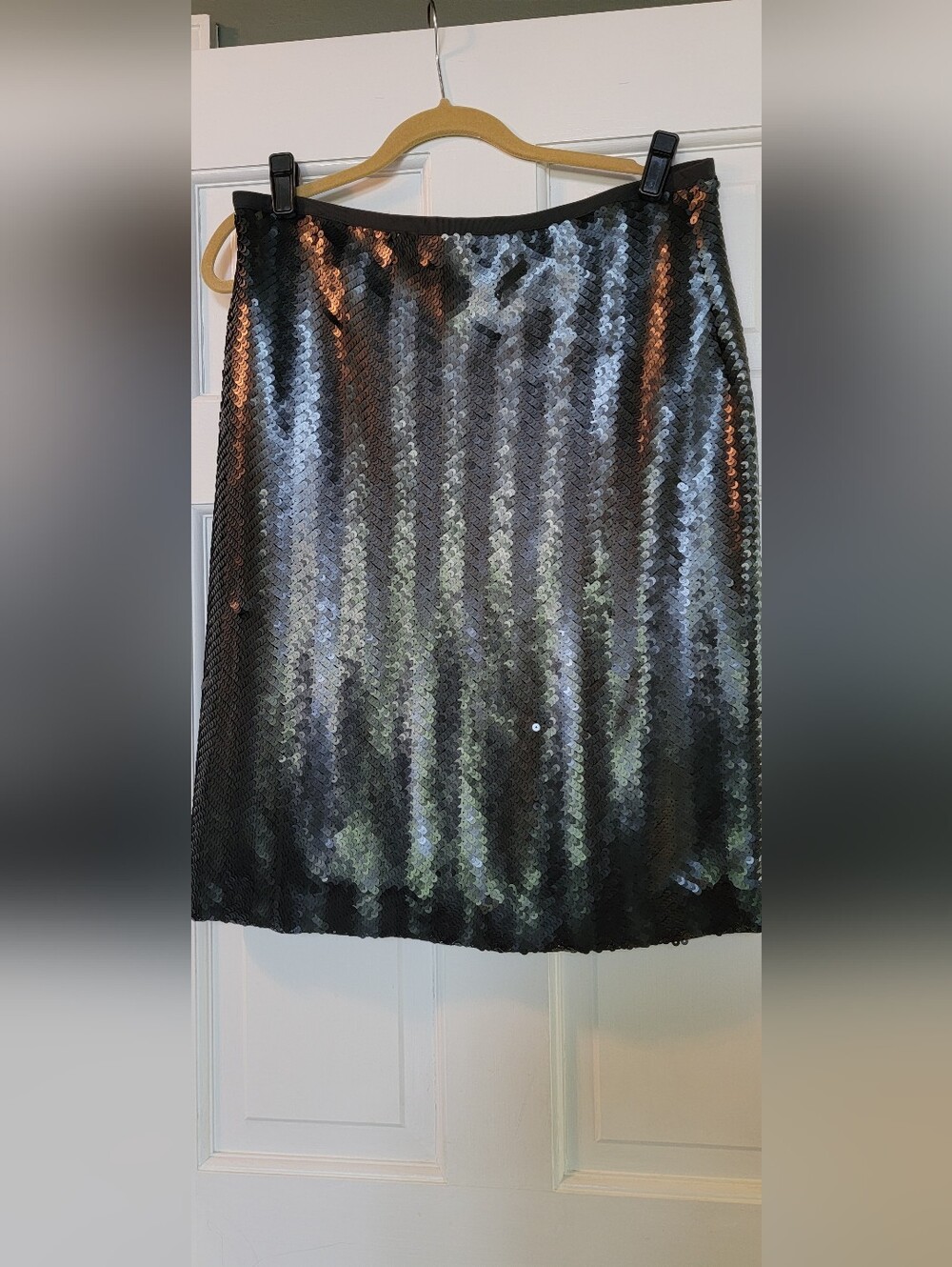 NWT J Crew Herringbone Sequin Pencil Skirt, Size 14